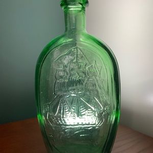 Vintage Green Glass Bottle